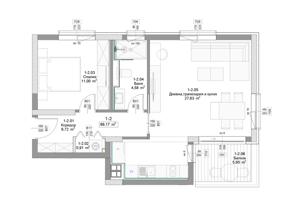 Жилишна сграда Ап 1-2-Model
